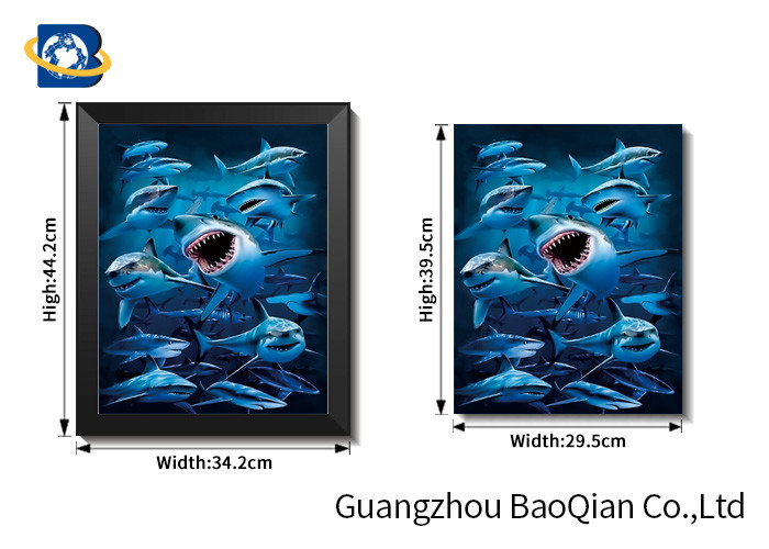 Shark Ocean Animal Flipped Poster , 3D Changing Pictures Flipped Indoor Decor Art