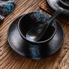 Buy cheap Round Enameled Retro Black Porcelain Dinnerware Scratches Resistant from wholesalers