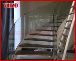 Curved Staircase Curved Spiral Glass Railing 12mm Thickness Tempered Glass