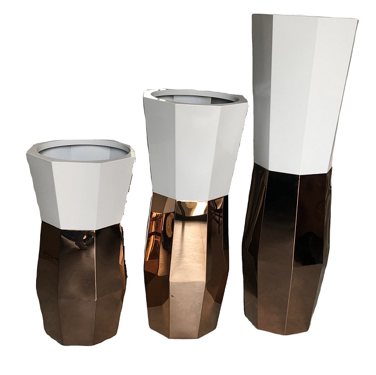Indoor metal creative flower planter pot galvanized metal flower pots