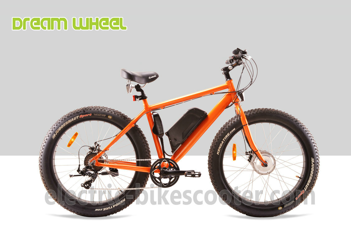 28km/H Fat Tire Cruiser Ebike Front Motor Pedals Assisted Disc Brake