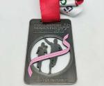 PVD Plating Zinc Alloy Painting Marathon Medals Grey Hollow Out