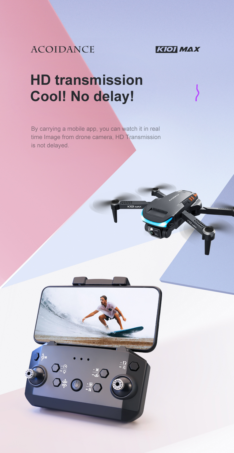 Beginner Operator Skill Level K101 Max Drone 4k Camera and GGPS Mini Toy Drone with 18-25 Minutes Maximum Flight Time