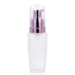 Quality 30ml Frost Foundation Glass Bottle With Rose Golden Pump wholesale