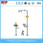Economical Steel Lab Casework Combined Eye Washer Grey Color Pull Rod
