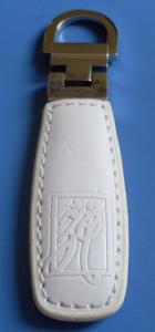 Quality Promotional white gift Personalized leather keychains wholesale
