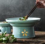 Green Color A Grade Porcelain Straw Hat Bowl For Pasta Salad
