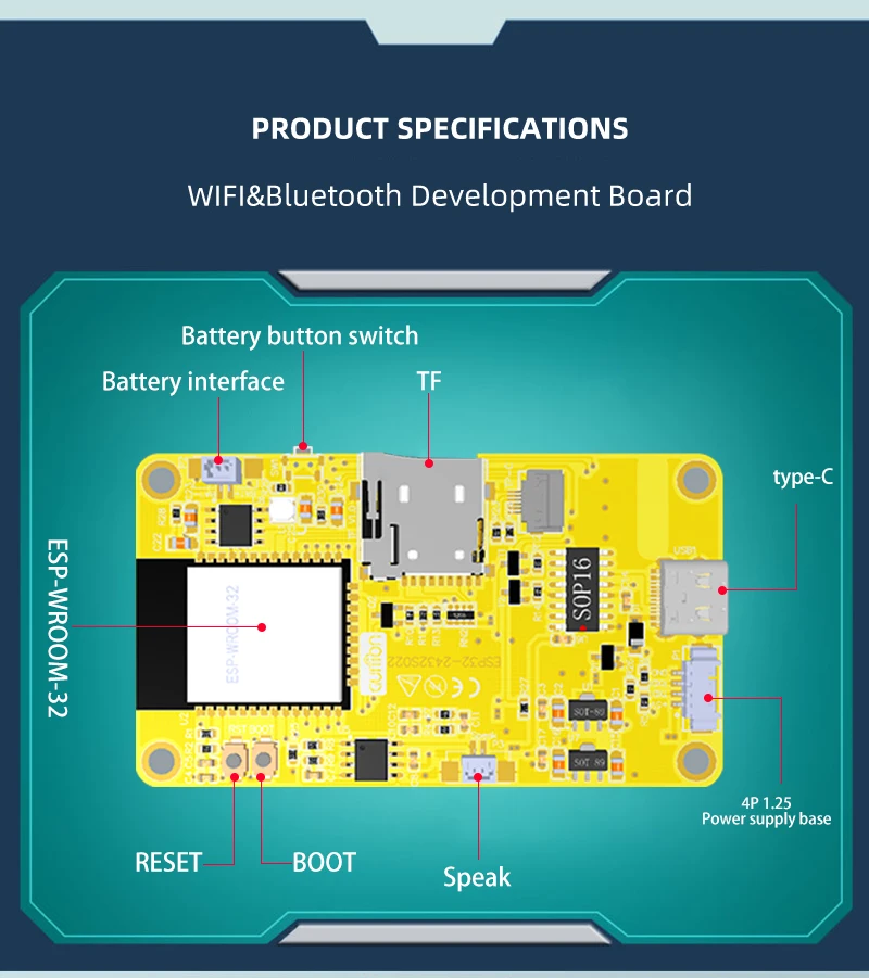 Compact Lightweight ESP32 Display Module with 2.2Inch Screen