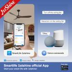 Living Room Large Airflow Solid Wood Ceiling Fan Without Light Quite Dc Motor In