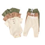 Baby Clothes set organic cotton infant toddler rompers / pants 2pcs baby