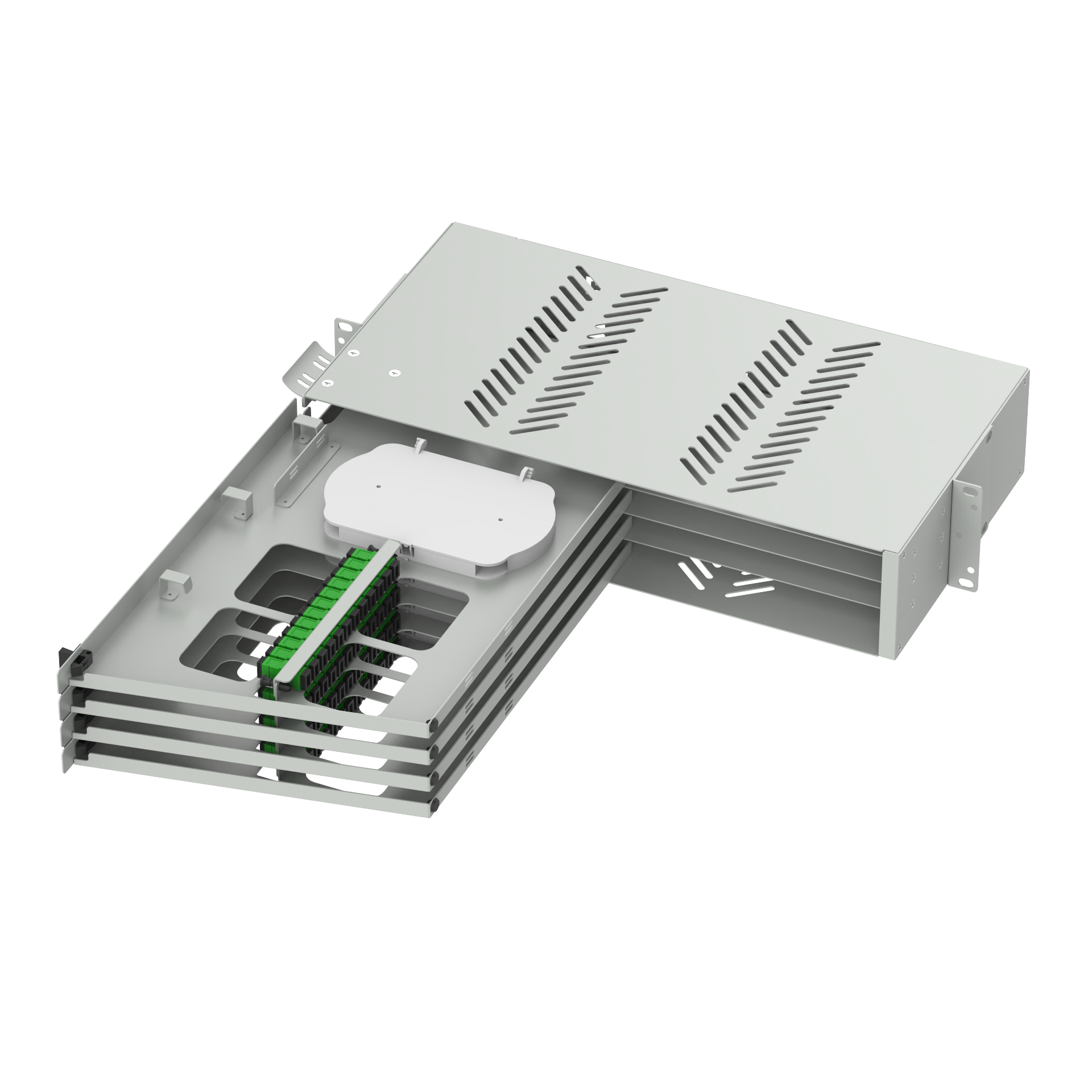 19 Inch Fiber Optic Patch Panel Sub ODF for Data Center Network ODN SC APC Swing Type