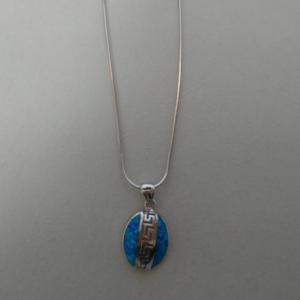 Quality Key Design Meandros Opal Pendant Necklace With 925 Sterling Silver wholesale