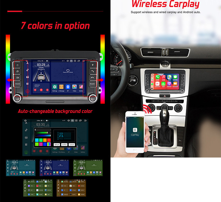 Wifi Bluetooth 7 Inch Car Radio , OEM Car Stereo For Volkswagen
