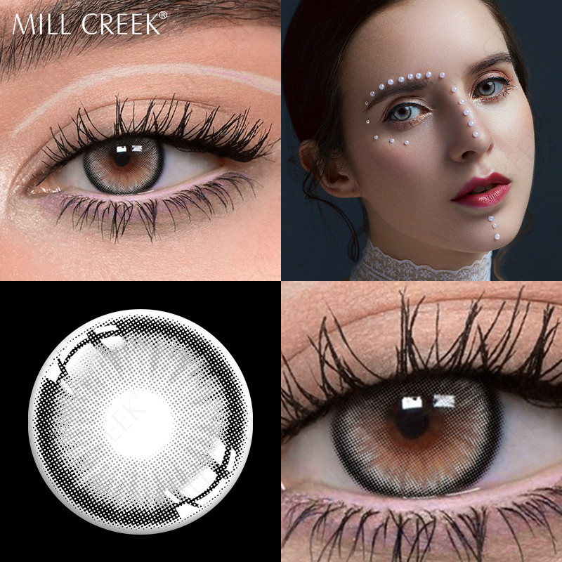 Yearly Natural Colored Diamond Sugar Blue Circle Lenses 14mm 2 Tone