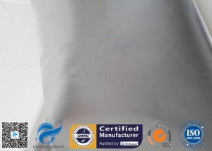Quality 480 G / M2 Silver Coated Fabric Heat Reflective Aluminized Fiberglass Cloth wholesale