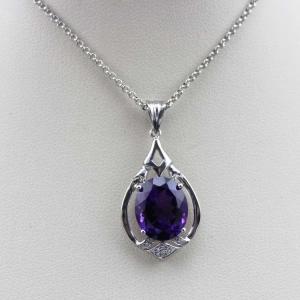 Quality Sterling Silver Jewelry 10mmx12mm Red Cubic Zircon Pendant (PSJ0396) wholesale
