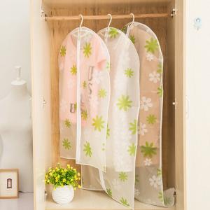 Quality Transparent closet Hanging Garment Bags flower Printed with Silver Trim Zip wholesale