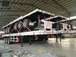 3 Axle Used Flatbed Semi Trailer , 12.5m Used 40 FT Container Trailer