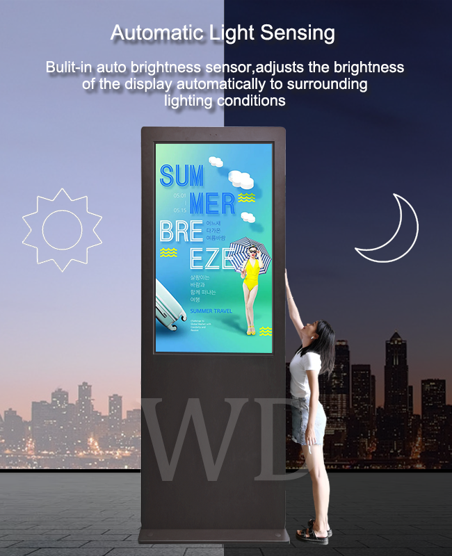 3m high 75" Standing Outdoor digital signage Super Conspicuous Advertisement