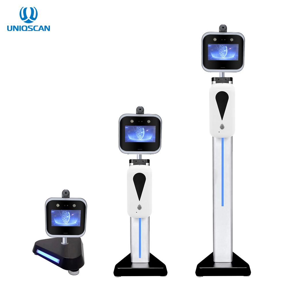 Desktop Type Face Recognition Thermometer With Touch Screen 854 * 480 Body Temperature Measuring Device