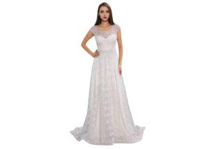Quality Backless White Wedding Bridesmaid Dresses Embroidery Lace Long Dress wholesale