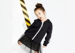 Trendy 100% Cotton Girls Fleece Hoodie , Casual Kids Cardigan Sweater