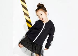 Quality Trendy 100% Cotton Girls Fleece Hoodie , Casual Kids Cardigan Sweater wholesale
