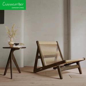 Quality Outdoor Waterproof Teak Frame Villa Patio Furniture Modern Eco-friendly Solid Wood Rope Chair Set for Garden Sofa wholesale