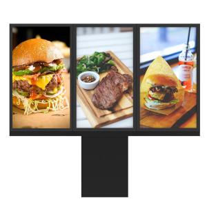 Quality 55inch Exterior Outdoor Drive Thru Menu Boards System 3000nits Spliced 3 Screens wholesale