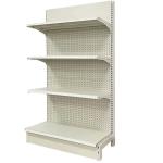 Factory Custom Size Color logo metal single side white supermarket store rack