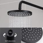 Kingze ceiling shower mixer set bathroom black in wall mounted faucet column
