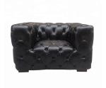 Aluminum Black Chesterfield Sofa Living Room Defaico Furniture Cow Skin Couch