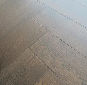 Quality dark stained White Oak herringbone/fishbone engineered wood flooring wholesale