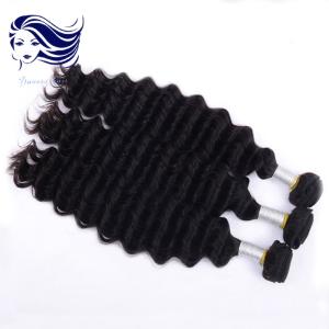 Quality Deep Wave Natural 6A Grade Peruvian Hair Weave 3.5Oz Tangle Free wholesale