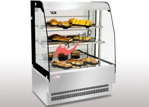 China Curved Or Square Shape Commercial Open Display Refrigerator / Hot With 2 Shelves on sale