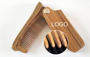Quality Folding anti-static wood comb 15-20cm green or red logo customized wholesale