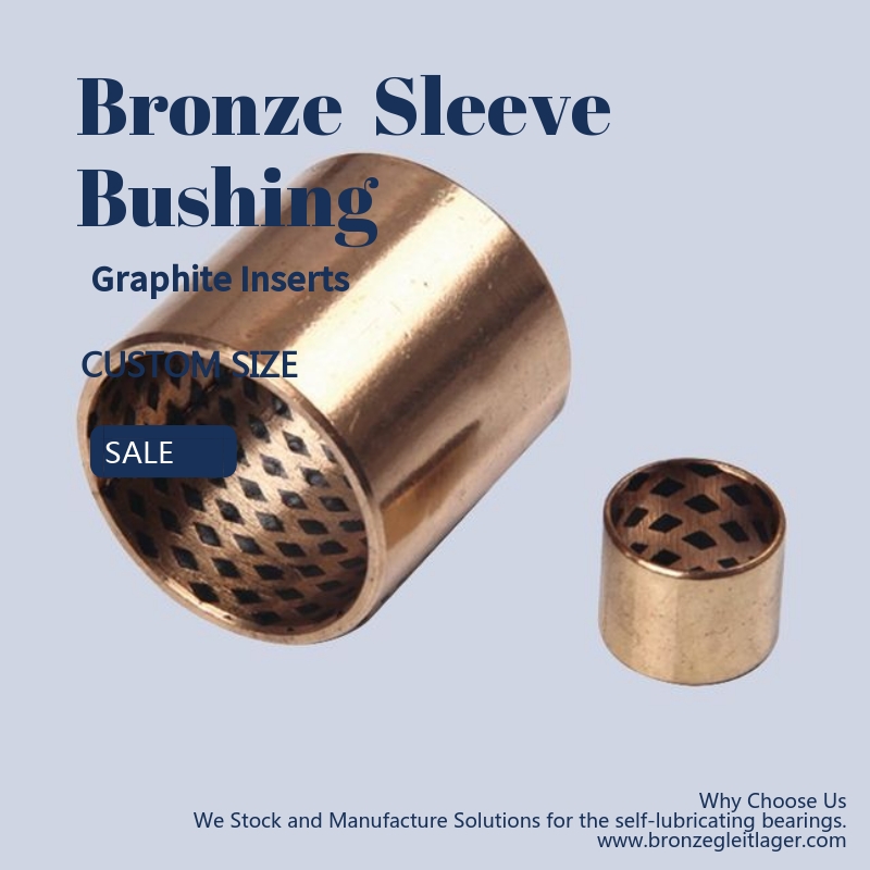 Wrapped bushing, bronze, filled lubrication graphite pockets, maintenance-free