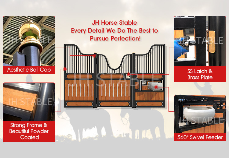 Luxury Bamboo Galvanized Pine European Style Horse Stalls 2.5m - 4.0m