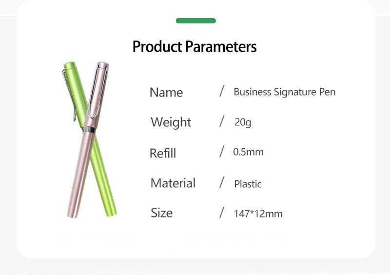 Business Advertising Neutral Pen 0.5mm Plastic Colorful Signature Pen With Logo