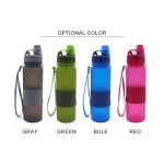 650ML Fitness Collapsible Silicone Water Bottle , BPA Free Roll Up