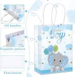 CMYK 4 Color Offset Printing Small Blue Party Shopping Tote Kraft Paper Bag for