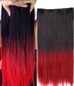 Quality High Temperature Fiber Red Synthetic Hair Extension Natural Curly wholesale