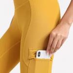 220gsm Ribbed Yoga Leggings With Side Tooling Pocket High Waist Squat Proof