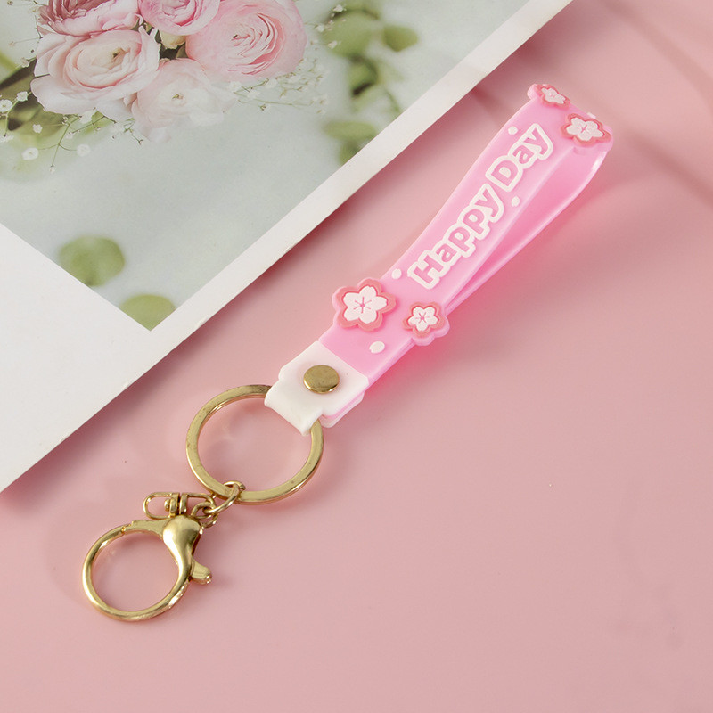 Cute Cartoon Keychain Charms For Girls And Boys , Bpa Free Customized Silicone Keychain Wristband