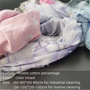 Quality Industrial cleaning Industrial No Stains Water Absorption Fabric Of Cut Wiping Rag used bedsheet mixed color rags wholesale