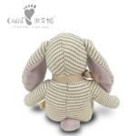 Striped Rabbit Doll Plush Toy Presents Brown Bunny Stuffed Animal 21 X 15cm
