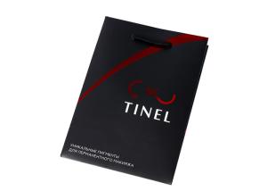 Quality Custom Logo Black Paper Bags , Matt Laminated Small Black Paper Bags With Handles wholesale