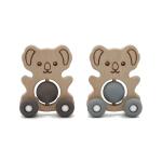 Wooden Kids Nursing Toy FDA Silicone Pantone Color Teething Rattle Toy