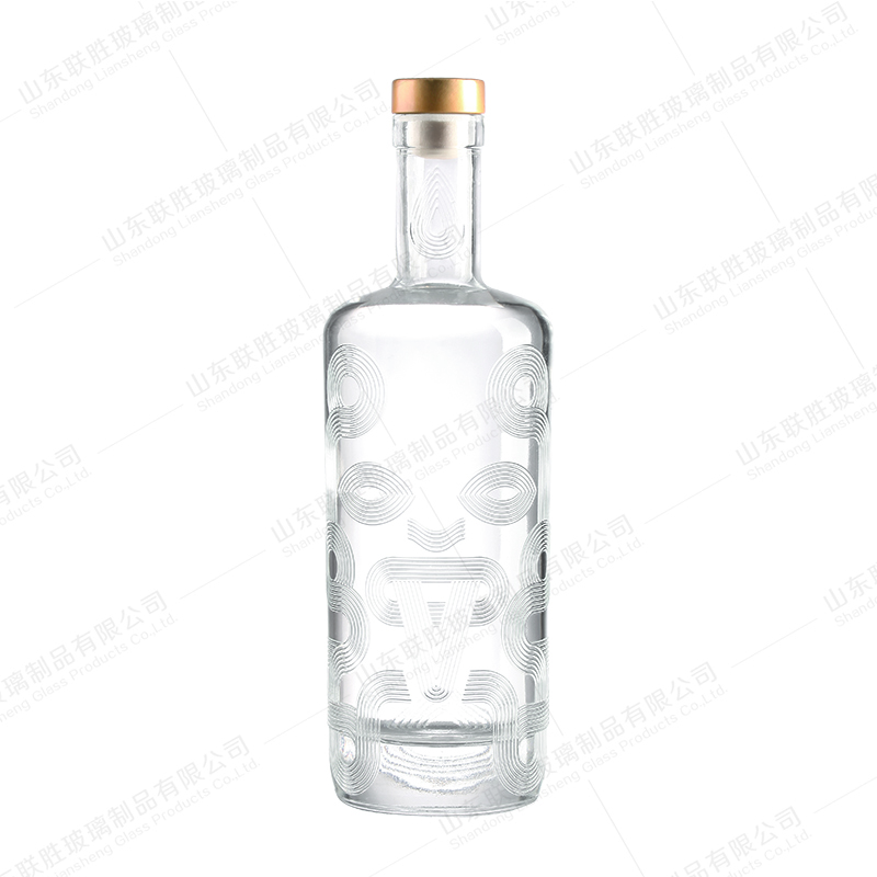 Healthy Lead Free Glass Bottle For Whiskey Vodka Brandy Gin Rum Screen Printing