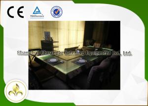 Quality Green Light Glass Table Commercial Teppanyaki Grill Electric Steel Frame Customized wholesale
